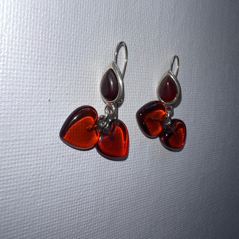 Sterling Silver Baltic Amber Earrings